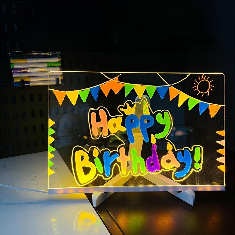 Erasable Light-Up Acrylic Drawing Board with Stand