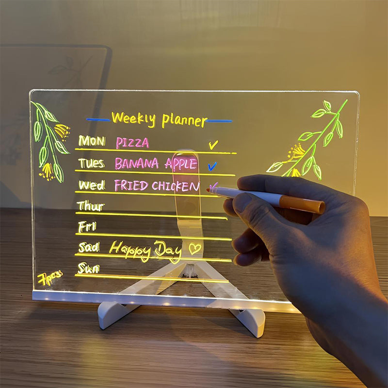 Erasable Light-Up Acrylic Drawing Board with Stand