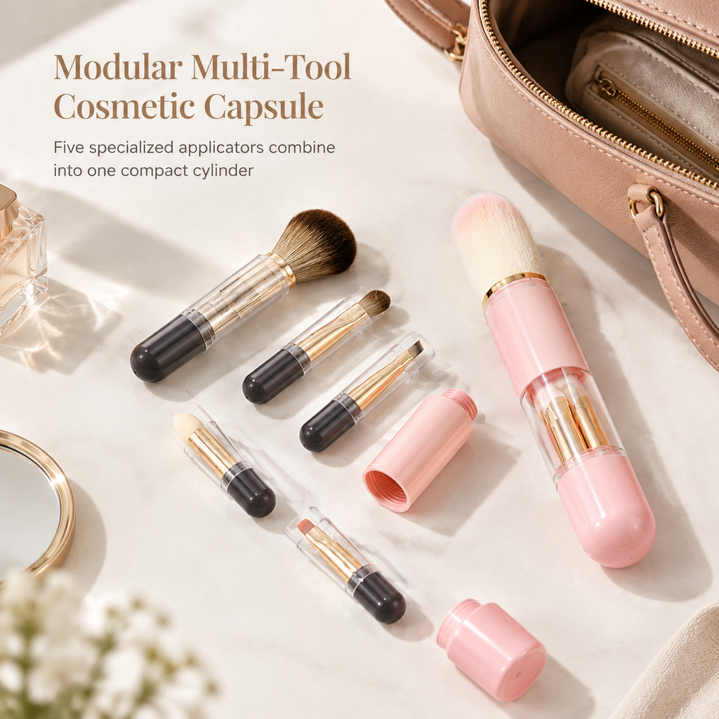 Portable Retractable Makeup Brush Set
