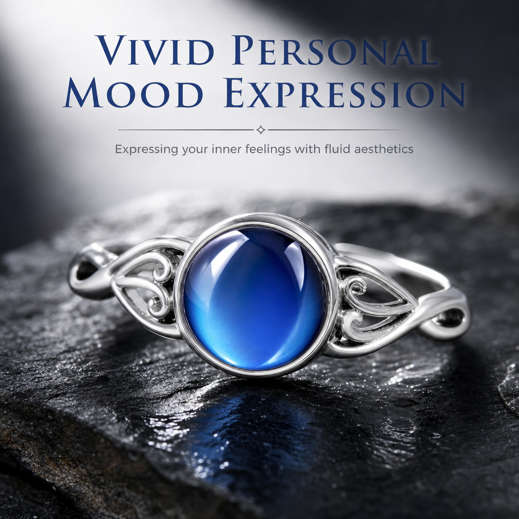 💍Fashionable Sweet Style Temperature Color Changing Stone Mood Ring✨