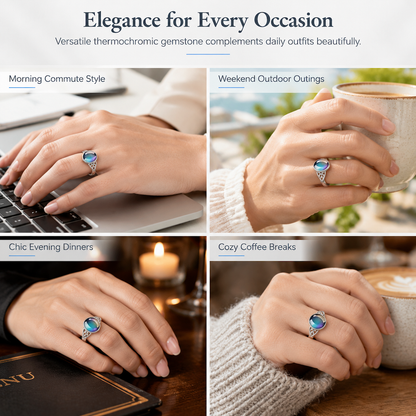 💍Fashionable Sweet Style Temperature Color Changing Stone Mood Ring✨