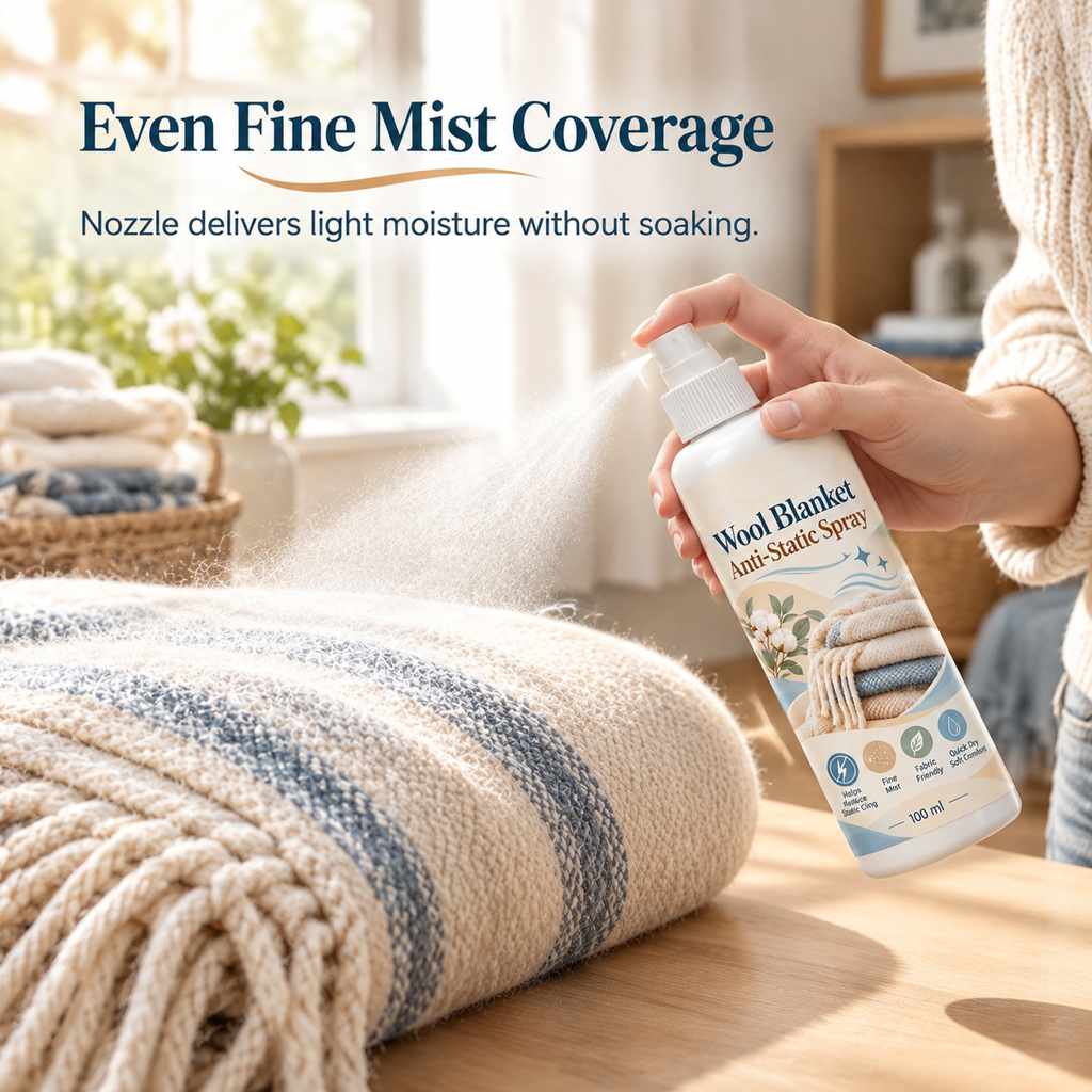 ✨ Anti-Static Fabric Spray – Gentle Static Cling Reducer for Blankets | 100ml