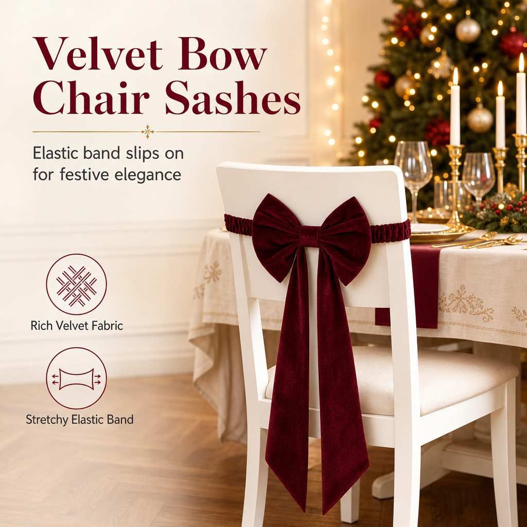 🎀🔥 50% OFF! Large Velvet Christmas Bow Ornament – Premium Plush Velvet, Wired Ribbon Edges for Easy Shaping, Pre-Tied Designer Style, Perfect for Holiday Tree Topper, Wreaths, Garlands & Home Decor ✨