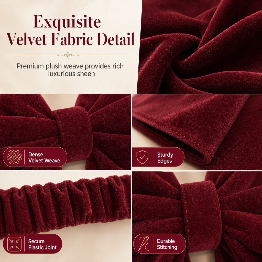 🎀🔥 50% OFF! Large Velvet Christmas Bow Ornament – Premium Plush Velvet, Wired Ribbon Edges for Easy Shaping, Pre-Tied Designer Style, Perfect for Holiday Tree Topper, Wreaths, Garlands & Home Decor ✨