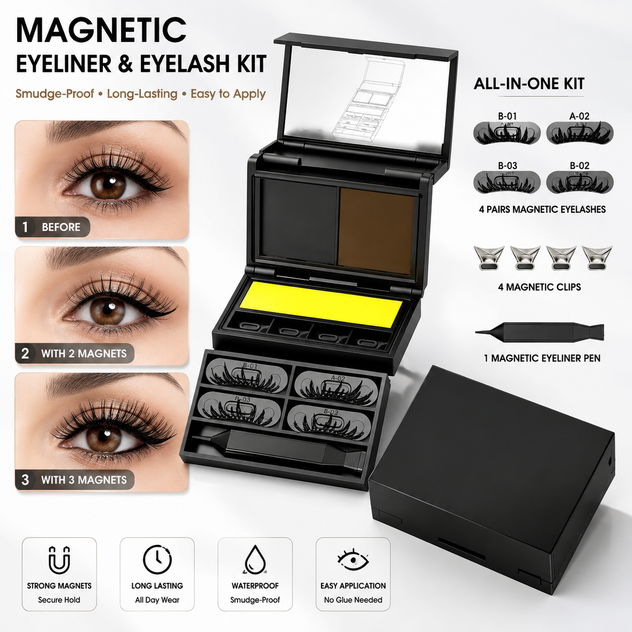 👁️ 3-in-1 Eyeliner & Lash Stamp Kit – Wing, Bottom Lashes & Liner, Waterproof, Beginner-Friendly ✨