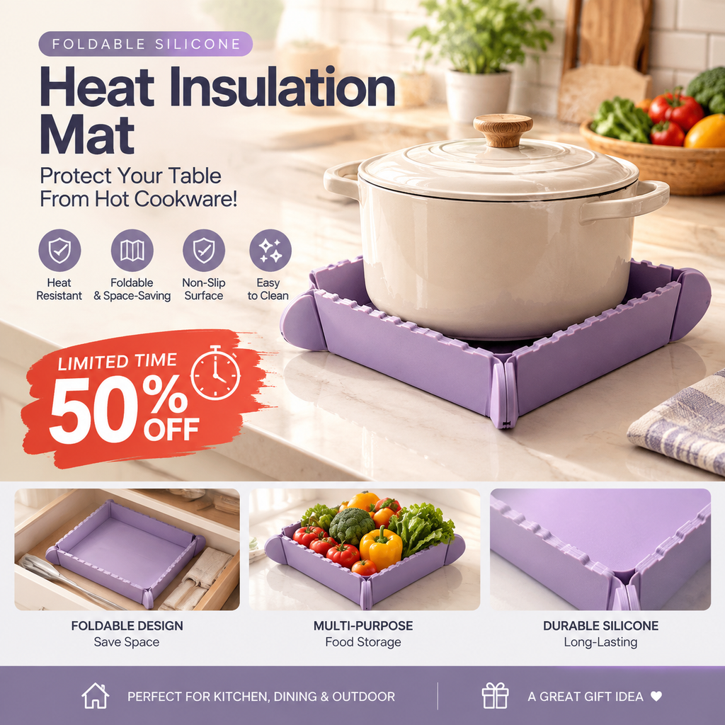 🎁Black Friday Sale - Limited time 49% OFF🍳Magnetic Silicone Trivet 🧲 | Foldable Pot Mat & Small Kitchen Tray